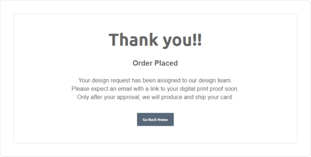 order placed