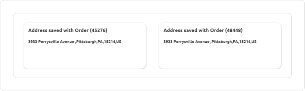 shipping address