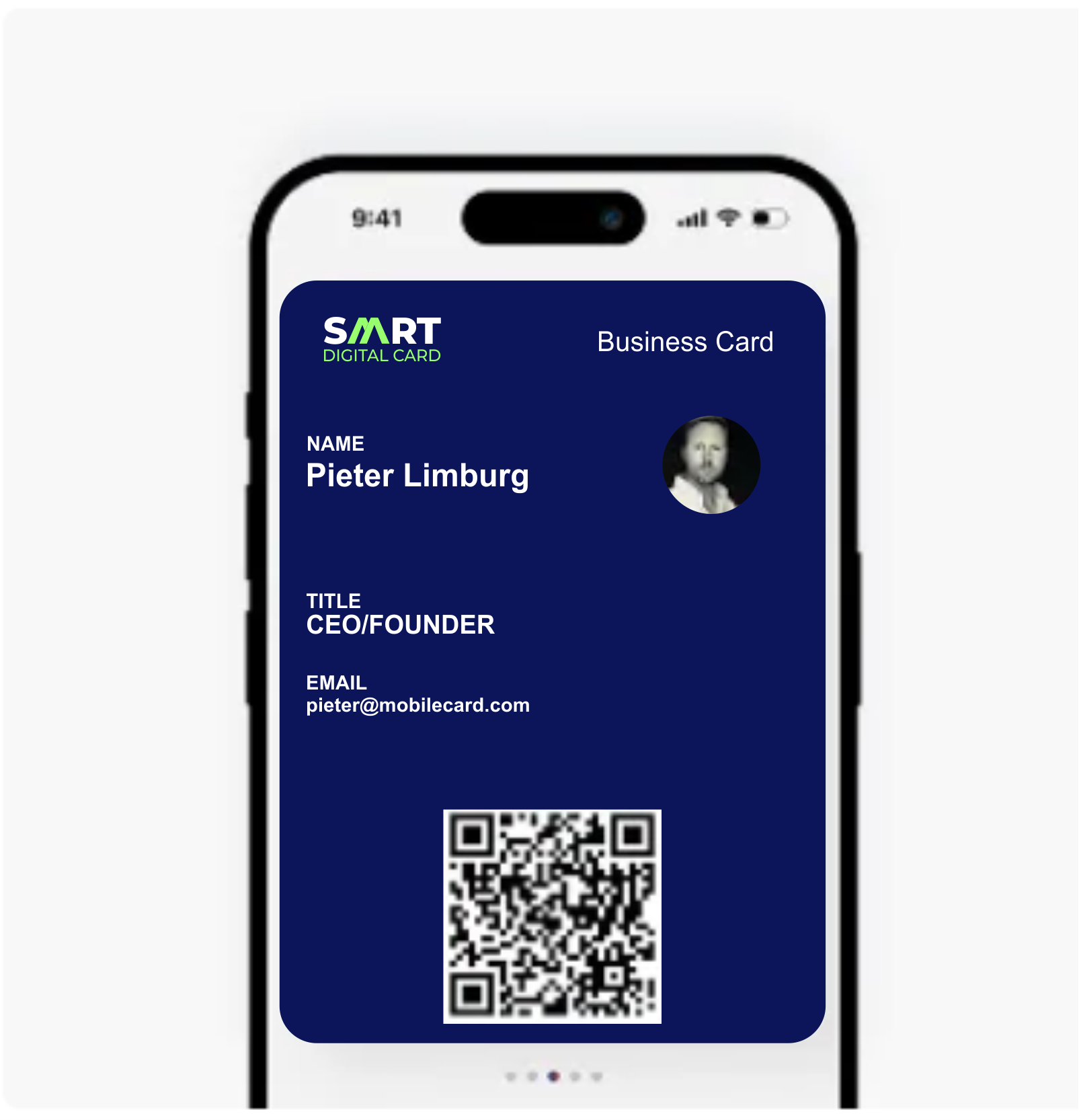 Digital business card sample
